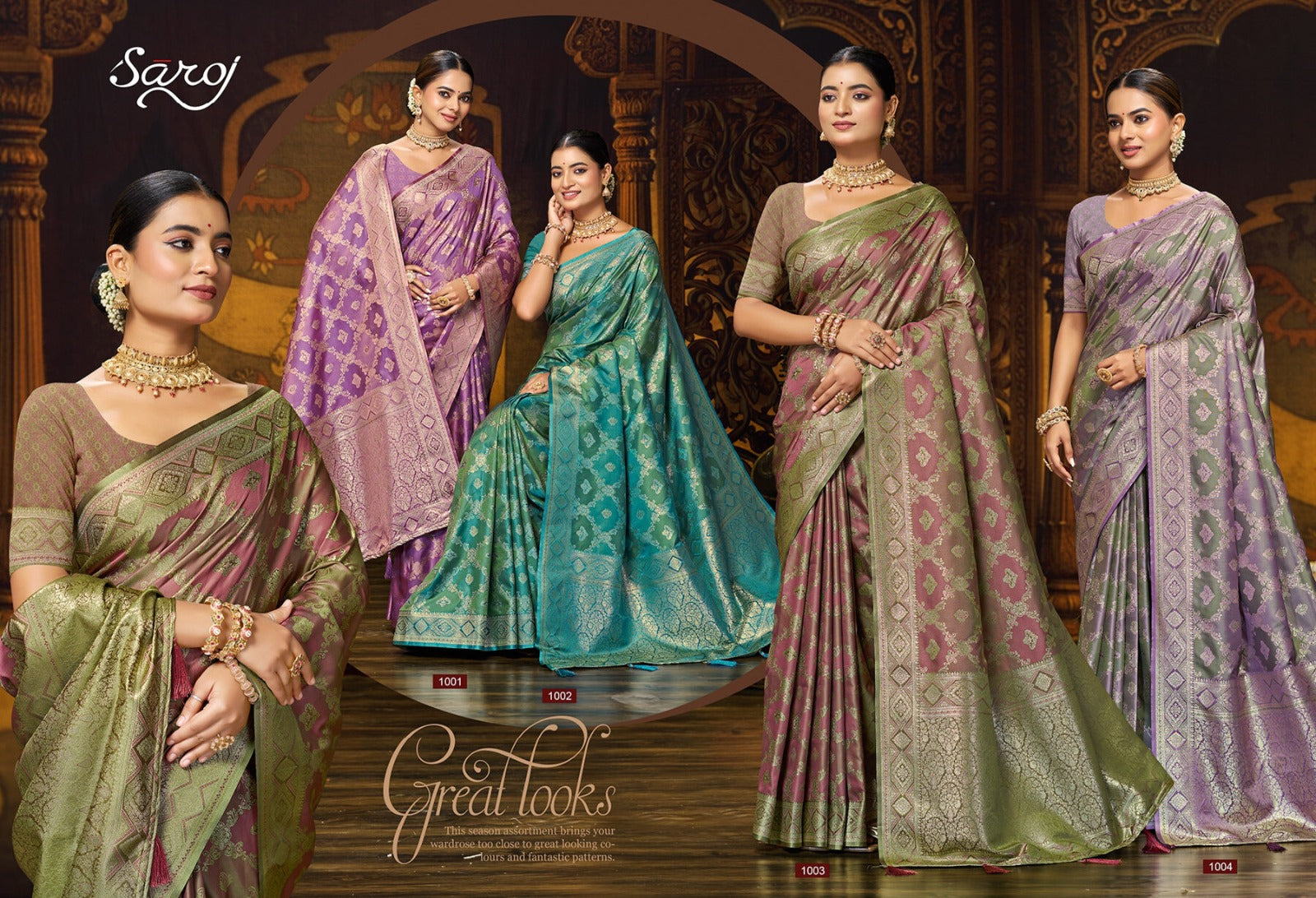 Aarambh Satin Silk Vol 1 Saroj Sarees Manufacturer Ahmedabad