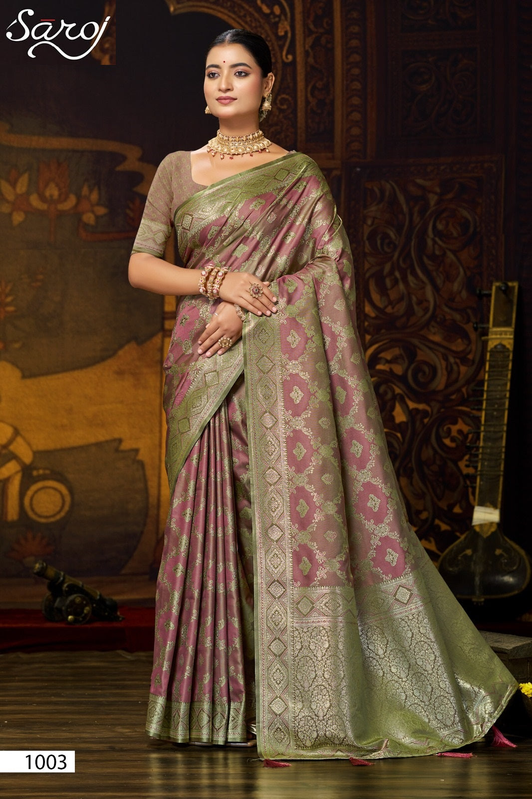 Aarambh Satin Silk Vol 1 Saroj Sarees Manufacturer Ahmedabad