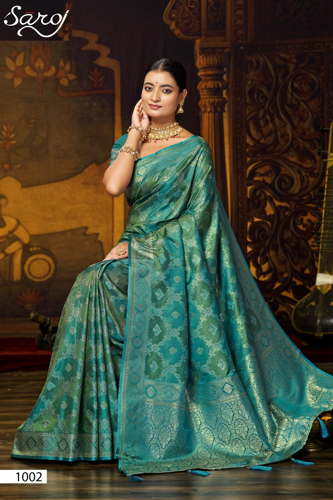 Aarambh Satin Silk Vol 1 Saroj Sarees Manufacturer Ahmedabad