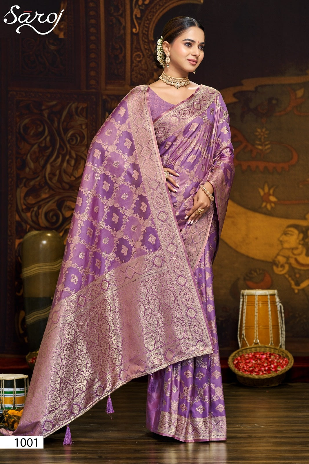Aarambh Satin Silk Vol 1 Saroj Sarees Manufacturer Ahmedabad