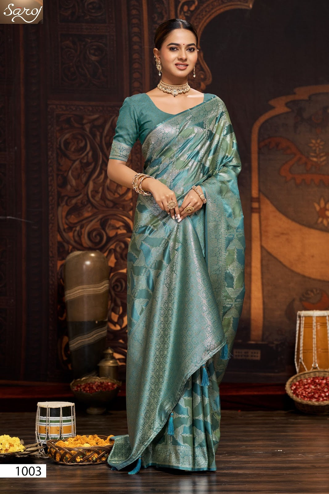 Aarambh Satin Silk Vol 2 Saroj Sarees Exporter Gujarat