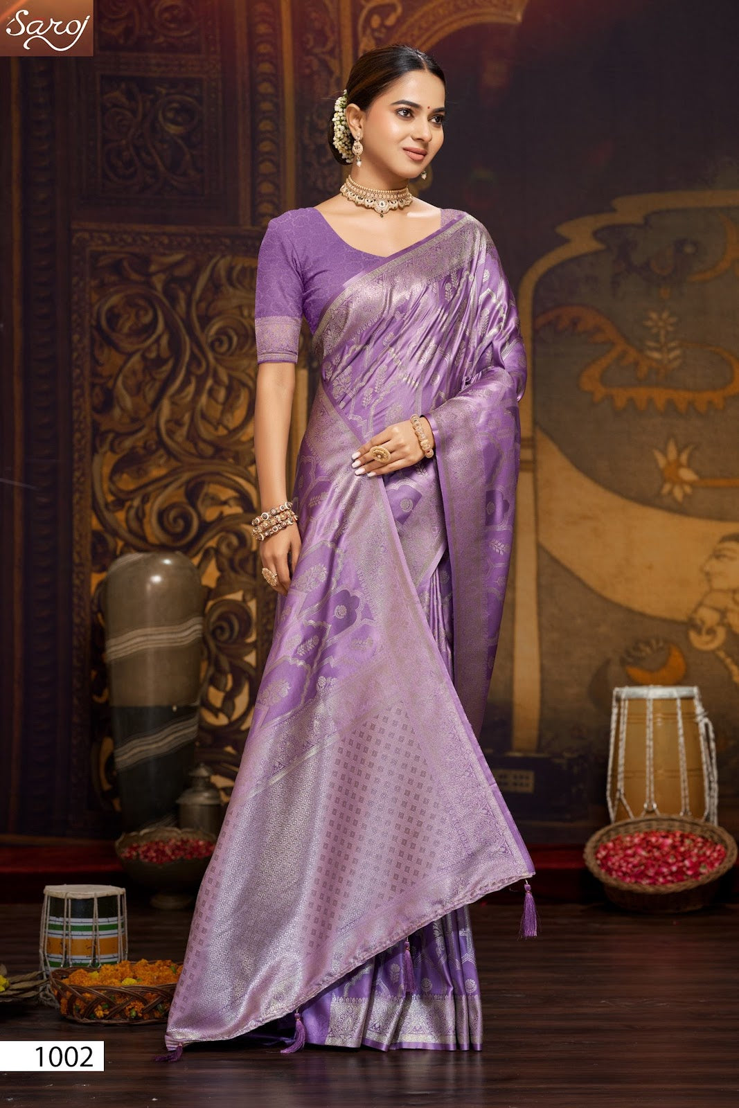 Aarambh Satin Silk Vol 3 Saroj Sarees Wholesaler Gujarat