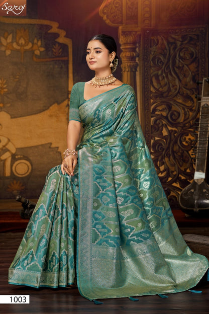 Aarambh Satin Silk Vol 3 Saroj Sarees Wholesaler Gujarat