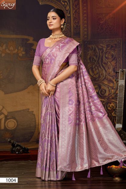 Aarambh Satin Silk Vol 3 Saroj Sarees Wholesaler Gujarat