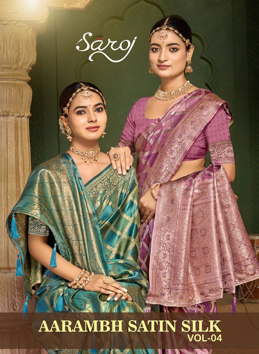 Aarambh Satin Silk Vol 4 Saroj Sarees Wholesale