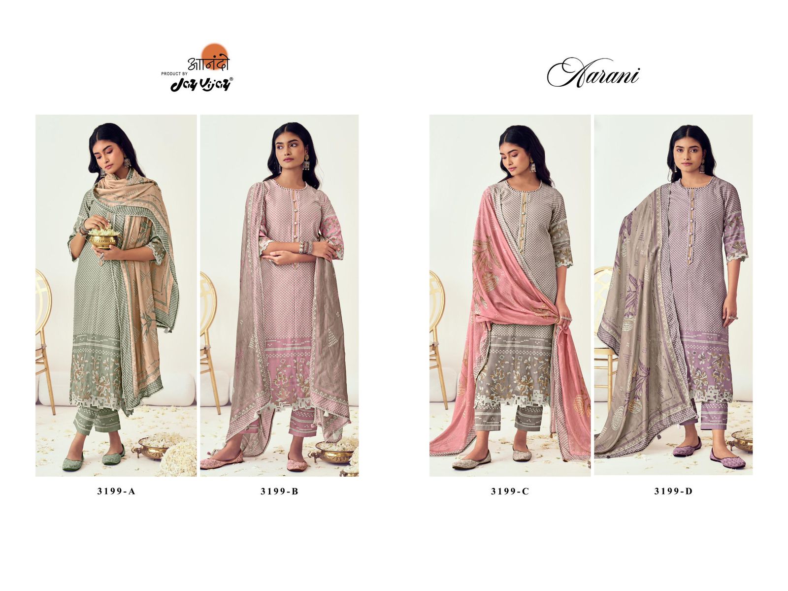 Aarani Jay Vijay Chanderi Pant Style Suits Wholesaler Ahmedabad