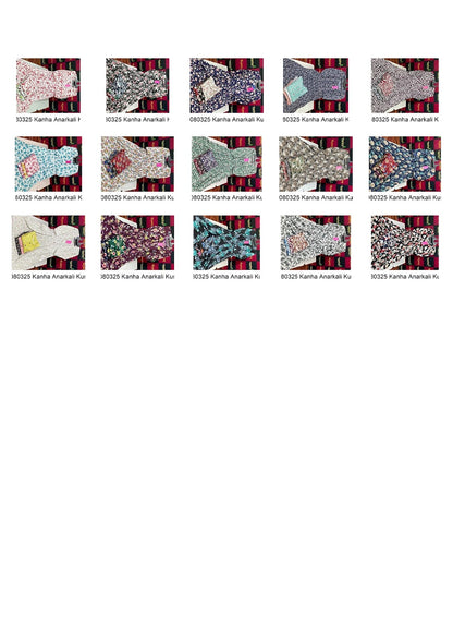 Aarav 080325 Kanha Wrinkle Anarkali Kurtis Supplier