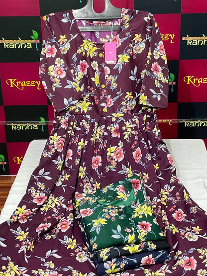 Aarav 080325 Kanha Wrinkle Anarkali Kurtis Supplier