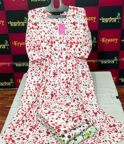 Aarav 080325 Kanha Wrinkle Anarkali Kurtis Supplier