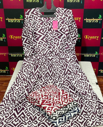 Aarav 080325 Kanha Wrinkle Anarkali Kurtis Supplier