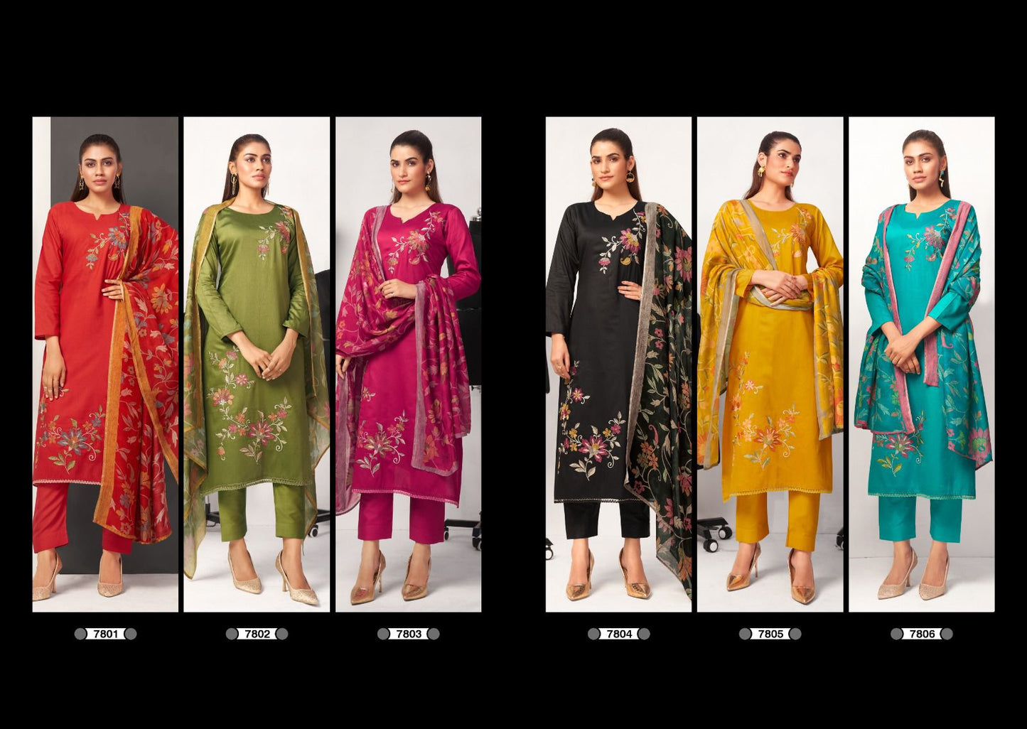 Aaravi Rupali Jaam Satin Pant Style Suits Exporter