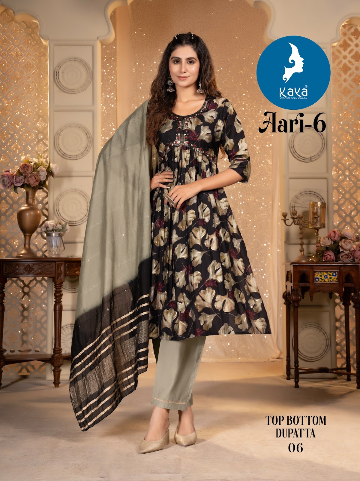Aari 6 Kaya Chanderi Modal Readymade Pant Style Suits Supplier