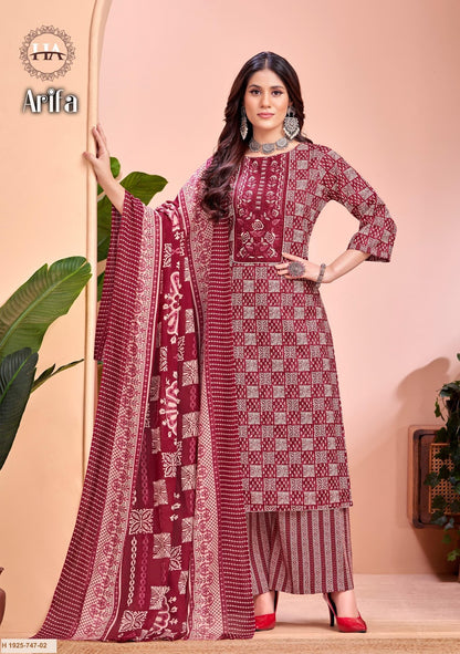 Aarifa Harshit Fashion Pure Cotton Plazzo Style Suits Wholesaler Ahmedabad