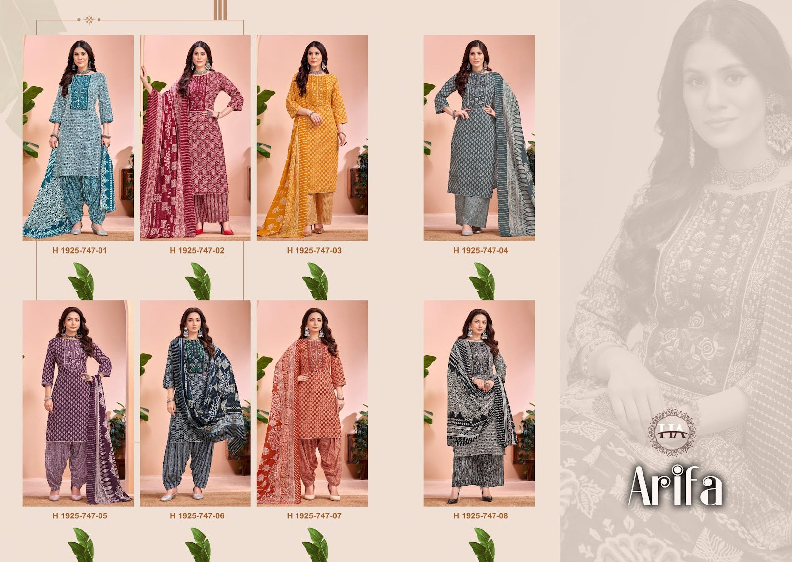 Aarifa Harshit Fashion Pure Cotton Plazzo Style Suits Wholesaler Ahmedabad