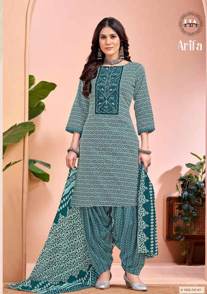 Aarifa Harshit Fashion Pure Cotton Plazzo Style Suits Wholesaler Ahmedabad