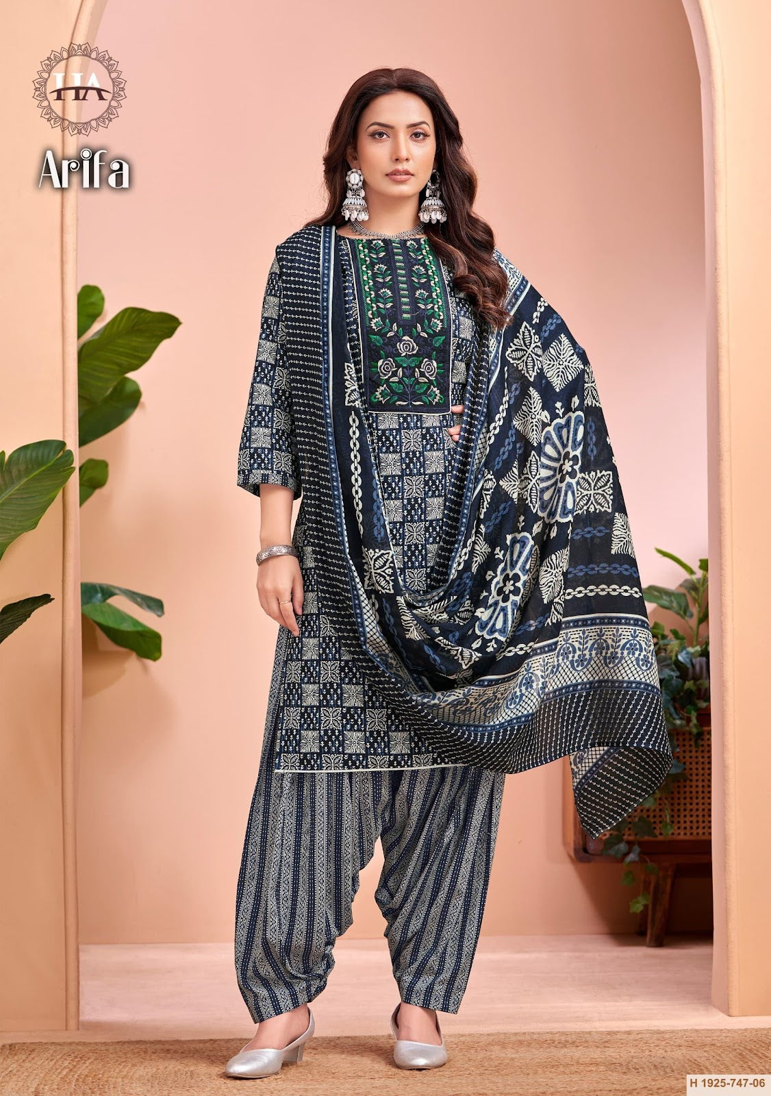 Aarifa Harshit Fashion Pure Cotton Plazzo Style Suits Wholesaler Ahmedabad