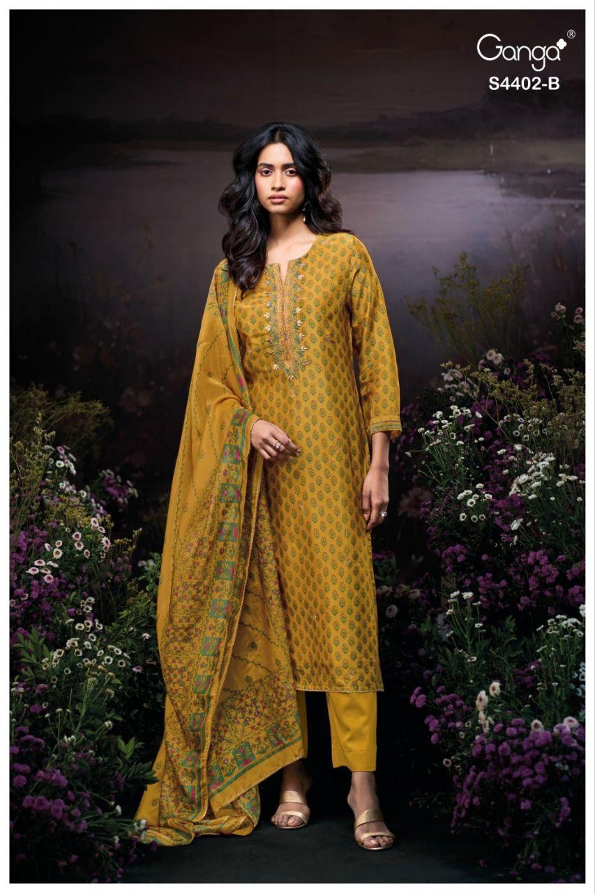 Aarika 4402 Ganga Bemberg Silk Pant Style Suits Manufacturer