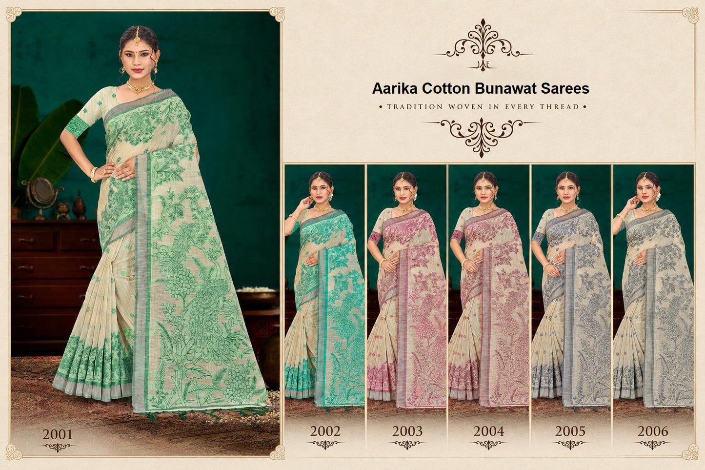 Aarika Cotton Bunawat Sarees Supplier India