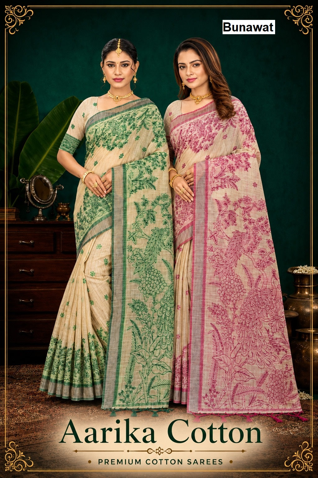 Aarika Cotton Bunawat Sarees Supplier India