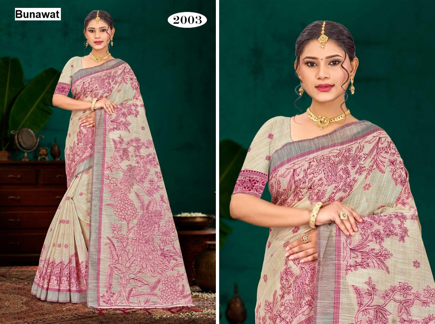 Aarika Cotton Bunawat Sarees Supplier India