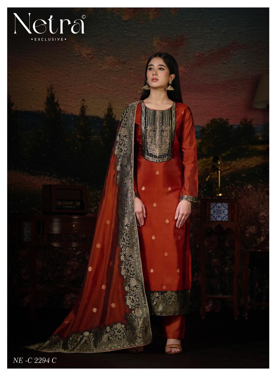 Aarisha Netra Woven Silk Pant Style Suits Supplier Ahmedabad