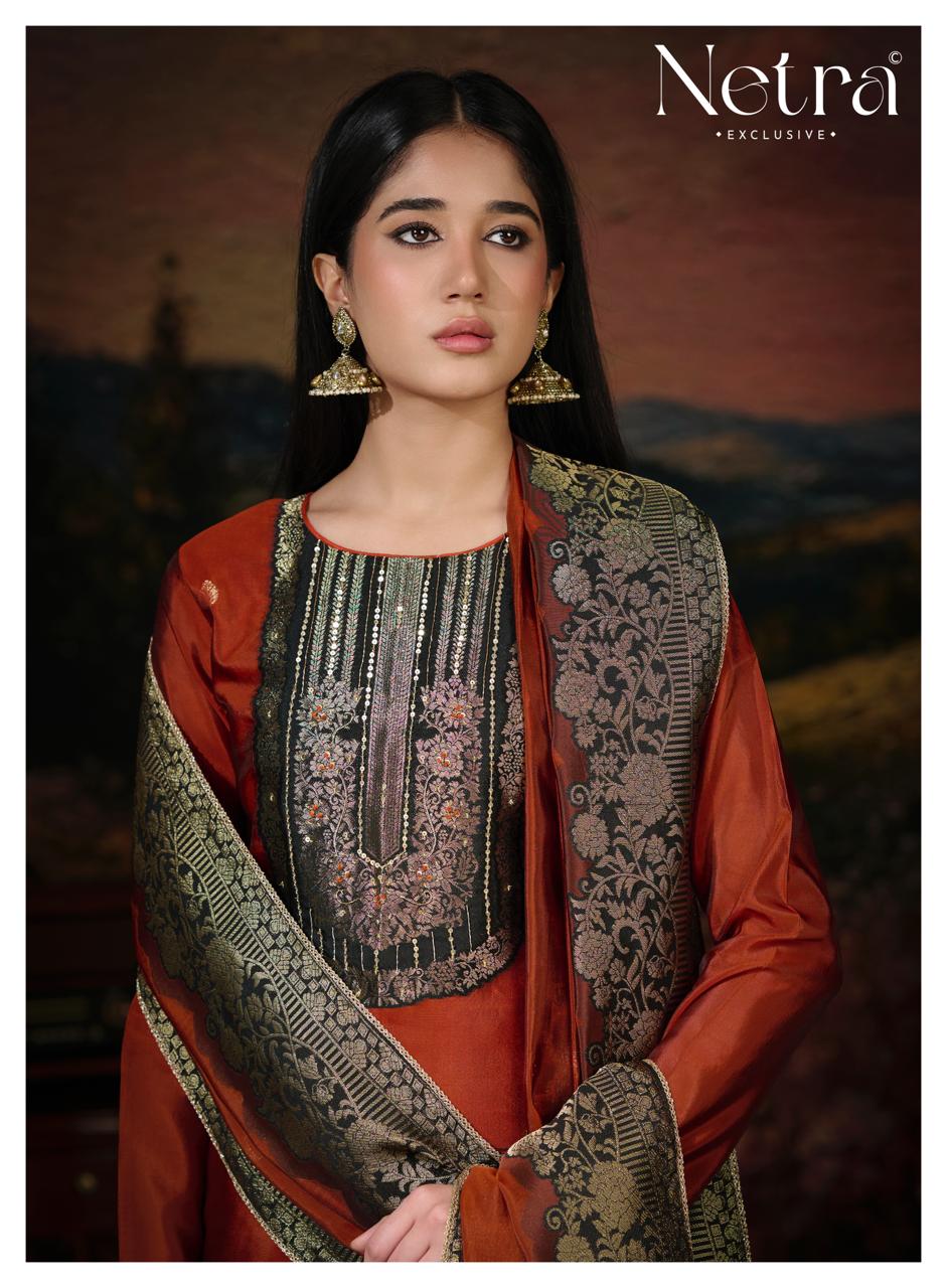 Aarisha Netra Woven Silk Pant Style Suits Supplier Ahmedabad