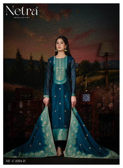 Aarisha Netra Woven Silk Pant Style Suits Supplier Ahmedabad