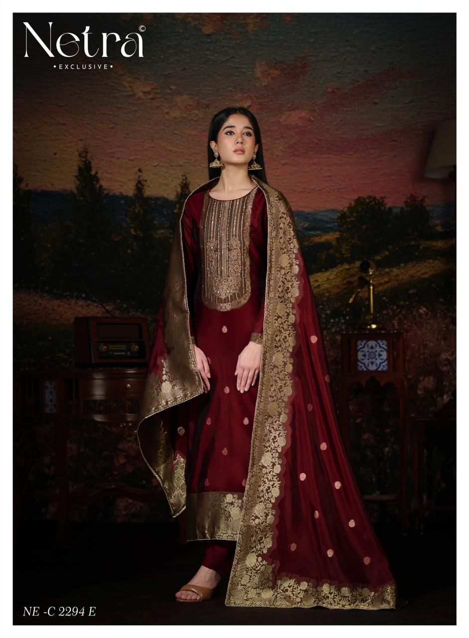 Aarisha Netra Woven Silk Pant Style Suits Supplier Ahmedabad