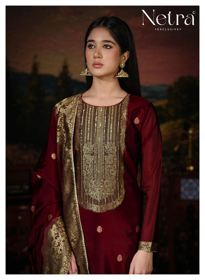 Aarisha Netra Woven Silk Pant Style Suits Supplier Ahmedabad