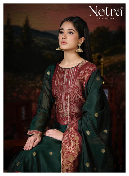 Aarisha Netra Woven Silk Pant Style Suits Supplier Ahmedabad