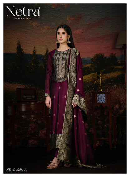 Aarisha Netra Woven Silk Pant Style Suits Supplier Ahmedabad