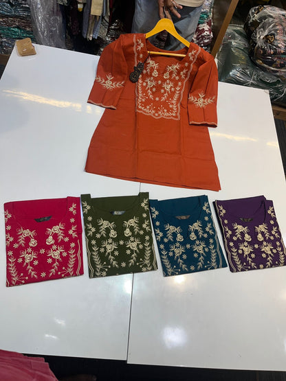 Aarna G2K Dhabu Cotton Short Kurtis Wholesale Rate