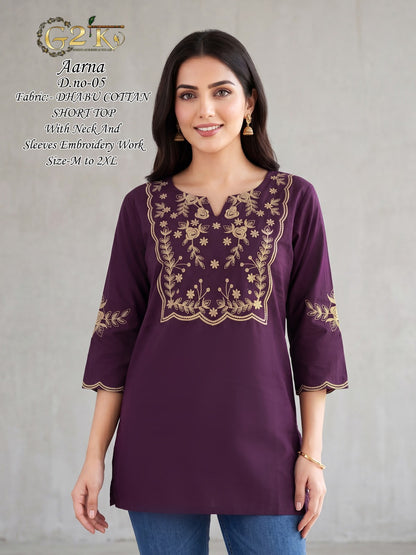 Aarna G2K Dhabu Cotton Short Kurtis Wholesale Rate