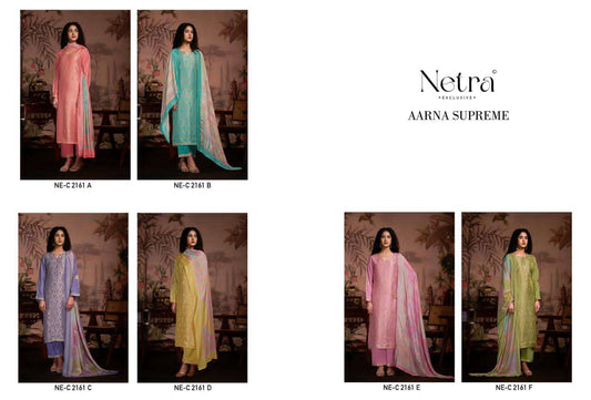 Aarna Supreme Netra Bemberg Muslin Pant Style Suits Wholesale Price