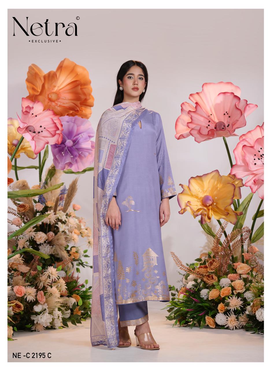 Aarna Vol 10 Netra Bemberg Muslin Pant Style Suits Wholesale Price