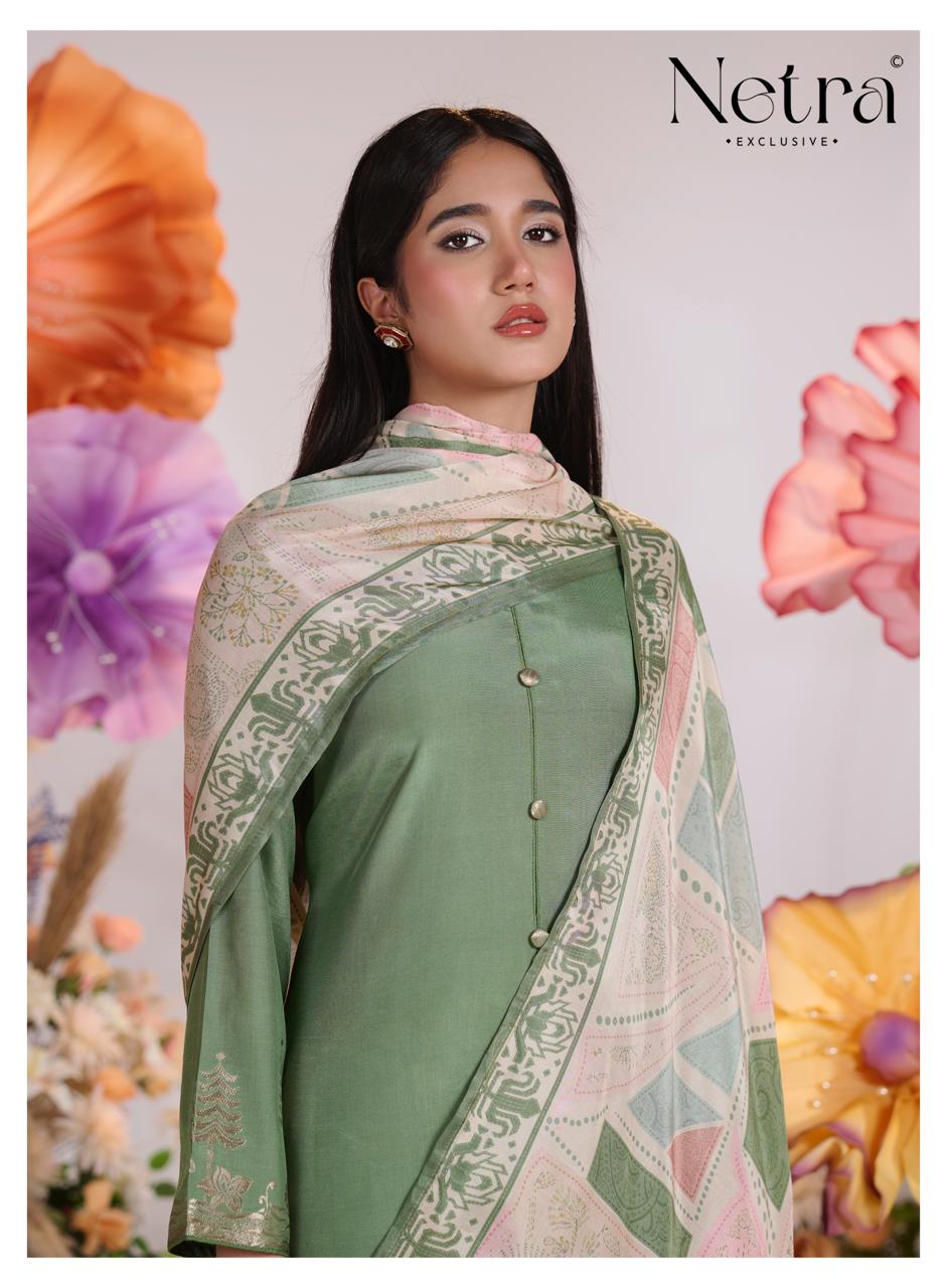 Aarna Vol 10 Netra Bemberg Muslin Pant Style Suits Wholesale Price
