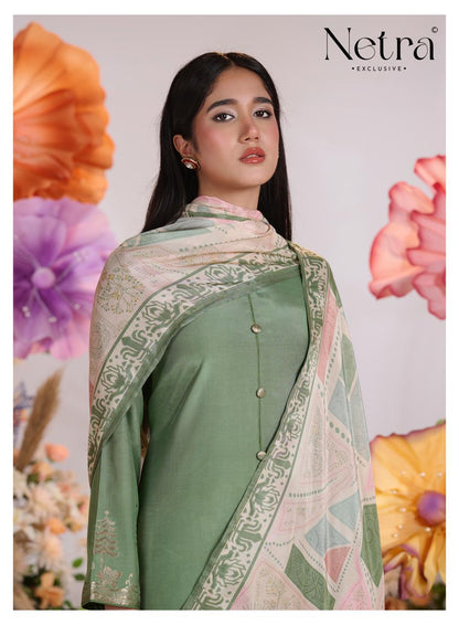 Aarna Vol 10 Netra Bemberg Muslin Pant Style Suits Wholesale Price