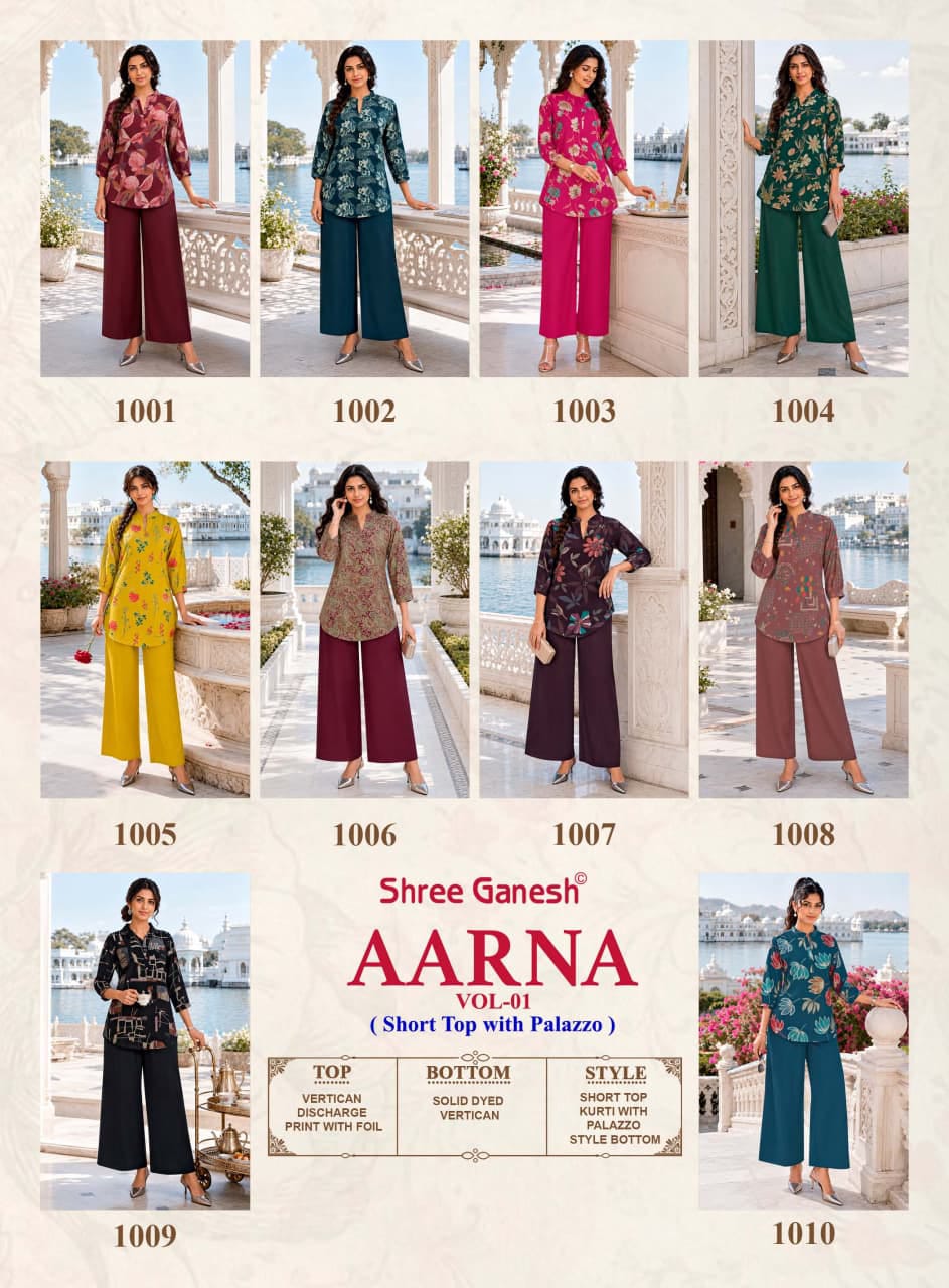 Aarna Vol 1 Shree Ganesh Vertican Co Ord Set Supplier India