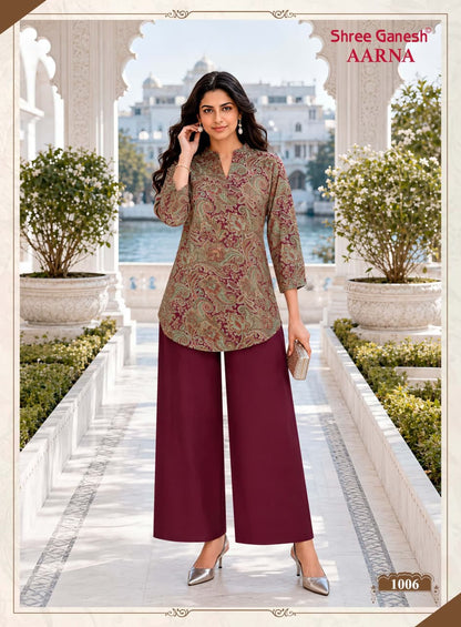 Aarna Vol 1 Shree Ganesh Vertican Co Ord Set Supplier India
