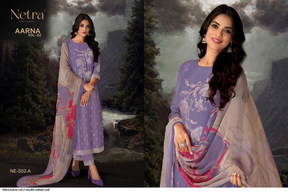 Aarna Vol 2 Netra Muslin Jacquard Pant Style Suits Manufacturer Gujarat