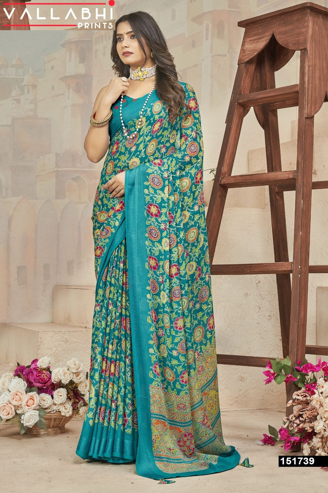 Aarna Vol 2 Vallabhi Prints Moss Sarees Manufacturer Gujarat