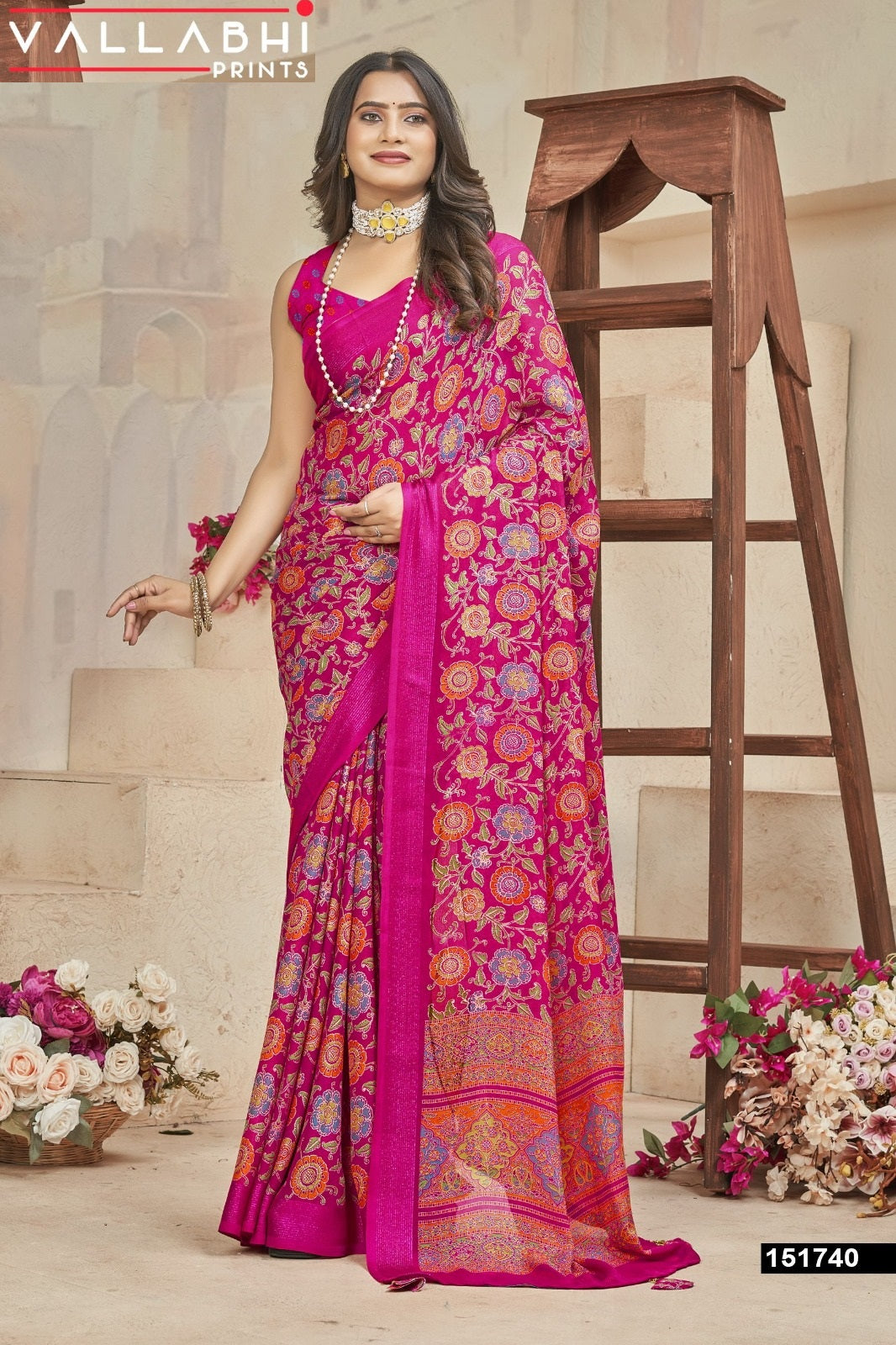 Aarna Vol 2 Vallabhi Prints Moss Sarees Manufacturer Gujarat