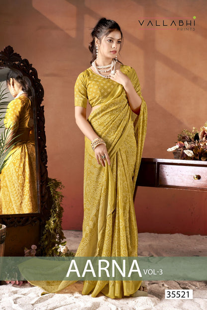 Aarna Vol 3 Vallabhi Prints Moss Sarees Wholesale Price