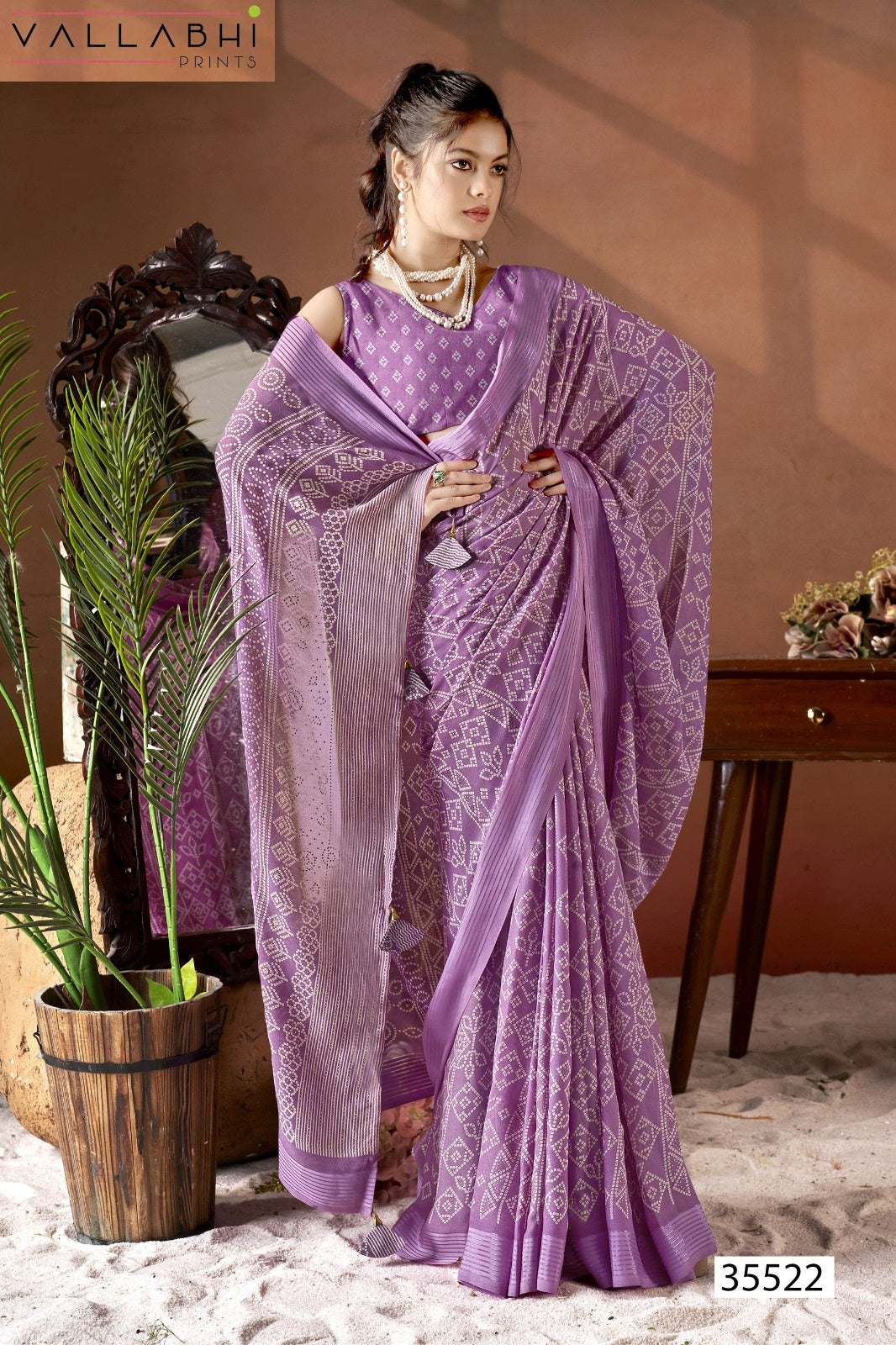 Aarna Vol 3 Vallabhi Prints Moss Sarees Wholesale Price