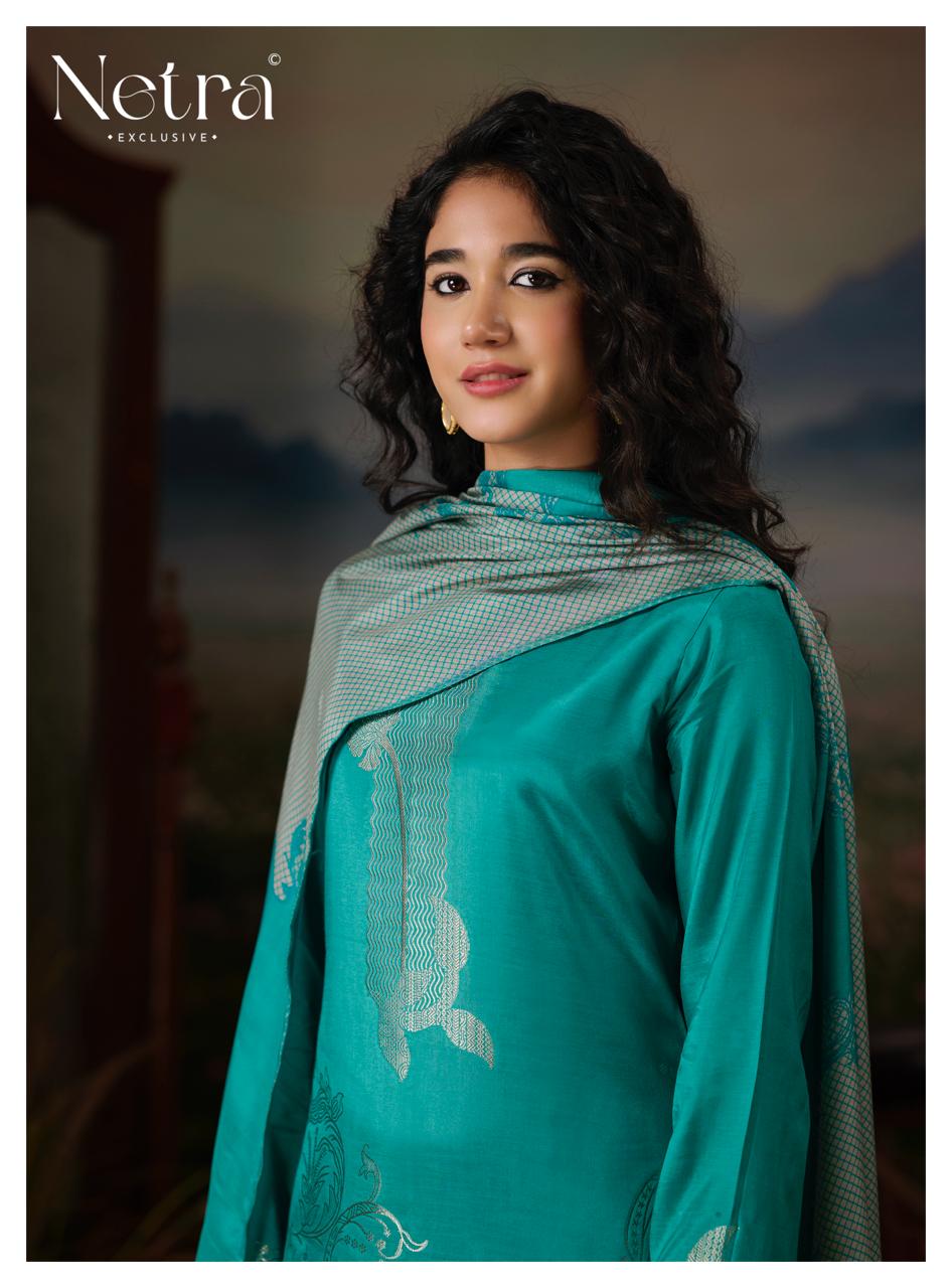 Aarna Vol 4 Netra Bemberg Muslin Pant Style Suits Wholesale