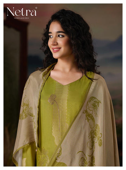 Aarna Vol 4 Netra Bemberg Muslin Pant Style Suits Wholesale