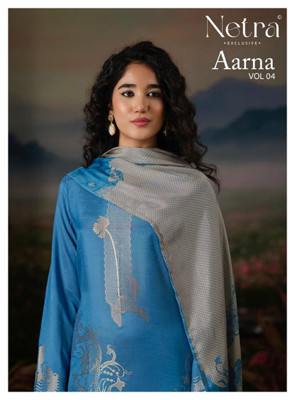 Aarna Vol 4 Netra Bemberg Muslin Pant Style Suits Wholesale