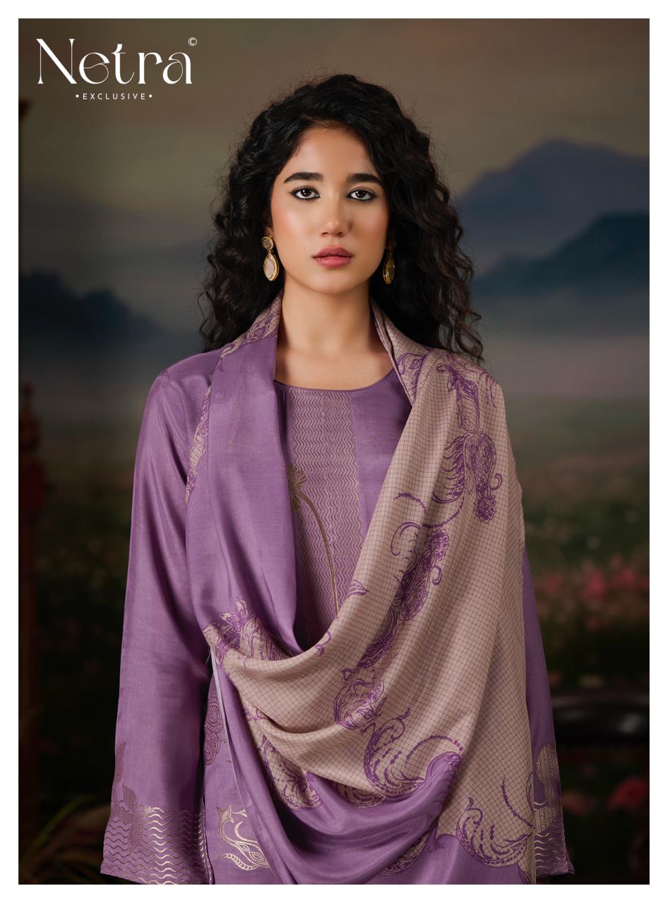 Aarna Vol 4 Netra Bemberg Muslin Pant Style Suits Wholesale