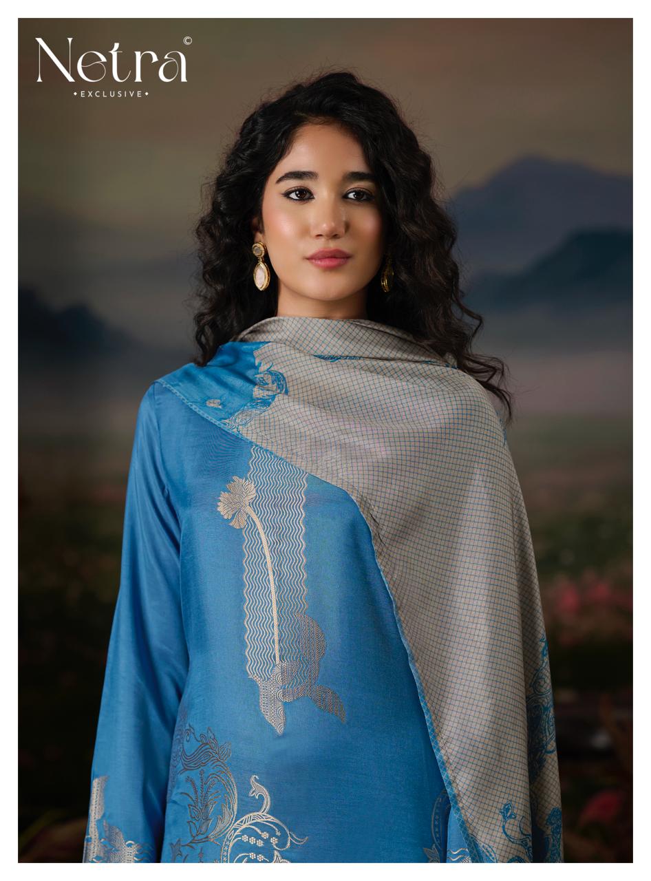 Aarna Vol 4 Netra Bemberg Muslin Pant Style Suits Wholesale