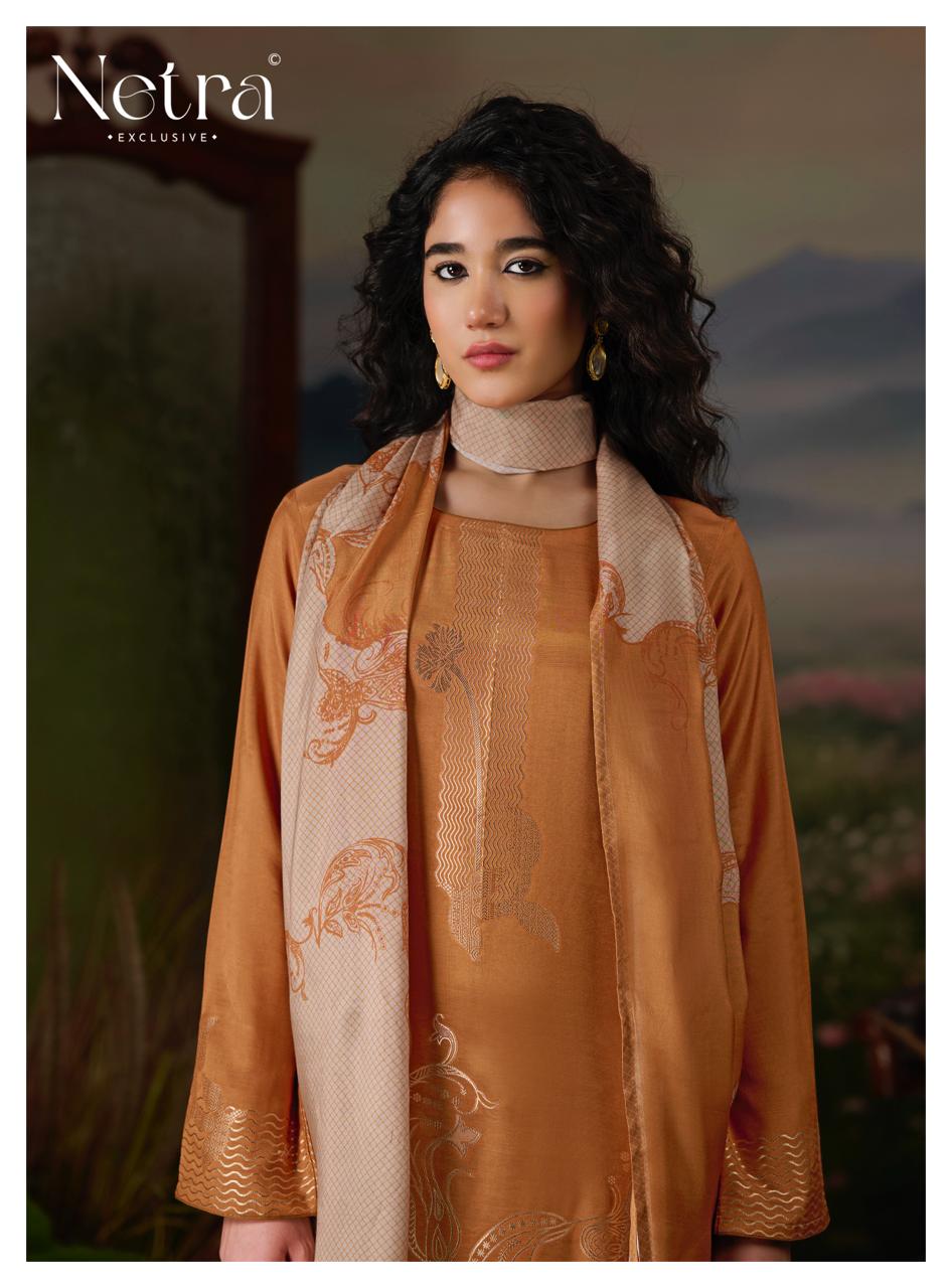 Aarna Vol 4 Netra Bemberg Muslin Pant Style Suits Wholesale